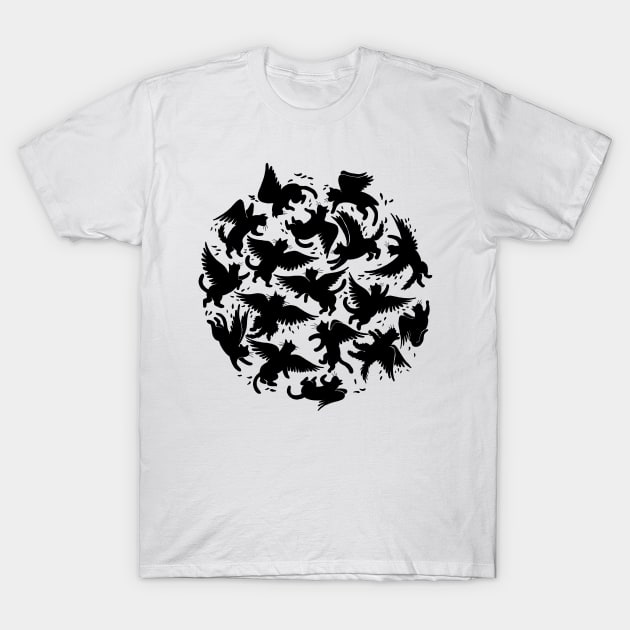 Raven cats - black T-Shirt by JuanGuilleBisbal